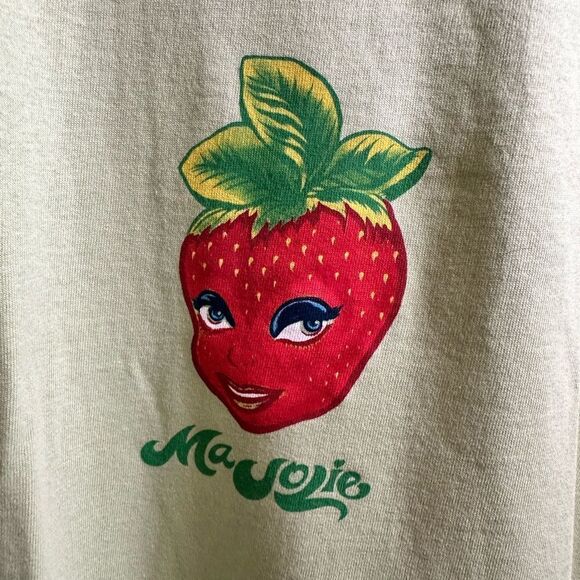 NWOT Ma Jolie Unisex Strawbaby Light Green Tee Shirt  - Size Large - Picture 5 of 6